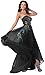 Meier Women's Strapless Peacock Embroidery Chiffon Gown