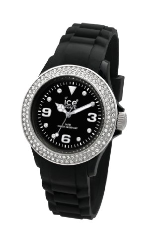 Ice-Watch Unisex-Armbanduhr Small Stone Sili Schwarz Silver ST.BS.S.S.9