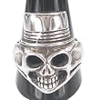 Top Hat Skull Pewter Ring Band
