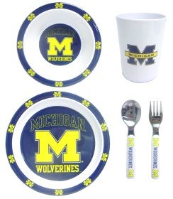 Michigan Wolverines 5 Piece Children's Dinner Set
