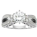 14K White Gold Diamond Semi Mount Engagement Ring