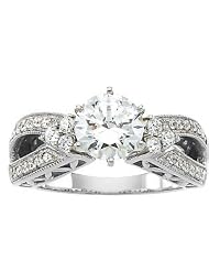 14k White Gold Diamond Semi Mount Engagement Ring by 