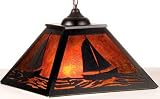 LAMPS BEAUTIFUL Rustic Lodge Nautical Theme Sailboat on Sea Hanging Pendant by Meyda Tiffany