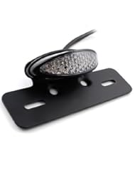 Automotive Parts and Accessories: 1x Universal Custom Fit Integrated Cat Eye Lens Brake Stop Tail Light License Plate LED Light Black Anodized Billet Bracket for Standard Naked Bike Cruiser Chopper Touring Motorcycle - Motorbike Taillights