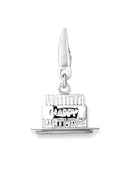 Sterling Silver BIRTHDAY CAKE ON A PLATE Charm