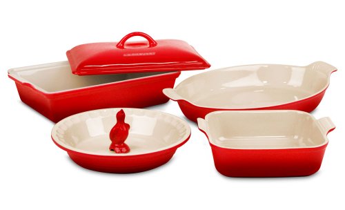 Le Creuset 6 Piece Cherry Stoneware Heritage Bakware Set