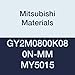 Mitsubishi Materials GY2M0800K080N-MM MY5015 GY Series Carbide Grooving Insert for Multifunctional and Medium Feeds, 2 Teeth, K Seat, 0.315" Grooving Width, 0.031" Corner Radius (Pack of 10)