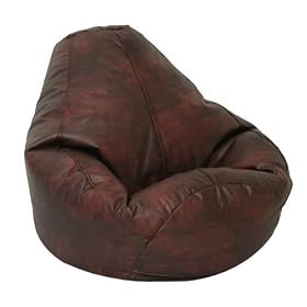 Leather Luxe Bean Bag Adult, Wine