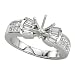 Jewelry : 14K White Gold 3/4 ct. Princess and Baguette Cut Diamond Semi Mount Engagement Ring