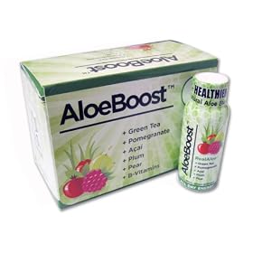 AloeBoost 8 pack Energy Drink Aloe Vera + Green Tea + Pomegranate + Acai + Plum + Pear + B-Vitamins 8x 2fl oz (60mL) more than 5 hour energy Dietary Supplement