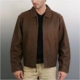 Men's Cowhide Leather Straight-Bottom Jacket - Regular, Tall, Big, Big & Tall