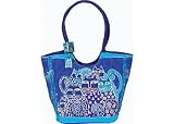 Laurel Burch Cats Scoop Tote Bag - Indigo