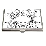 In Handbag Heaven Patterned Stylish Black & White Enamelled Patterned Business Card Holder - Free P&P