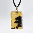 Handmade Murano Glass Pendant - Lisa Rectangle S Black/ Gold Style 2 Handmade Murano Glass Pendant - Lisa Rectangle S Black/ Gold Style 2