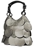 41P9gT1DkWL._SL160_ - New Dark Silver Gray Circle Overlay Handbag Bag Purse - celebrity-purses-savings