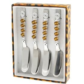Appetizer and Dessert Mini Spreaders Leopard Print Set of 4 by 