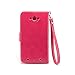 IZENGATE Motorola Droid Turbo (Incompatible with Ballistic Nylon Version) Wallet Case - Executive Premium PU Leather Flip Cover Folio with Stand (Deep Rose Pink)