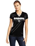 NFL Women's Oakland Raiders Draft Me IV Short Sleeve V-Neck Synthetic Tee (Black/White/Sport Gray, X-Large)