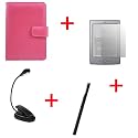 NEW AMAZON KINDLE 4G BUNDLE LEATHER CASE PACK 1x PINK LEATHER CASE 1x SCREEN PROTECTOR 1x KINDLE CLIP ON LED READING LIGHT PLUS 1x FREE STYLUS PEN for New Amazon Kindle 4, All - New Latest Generation 2011 Release Amazon Kindle 6" inch Wi-Fi, From iBox