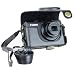 Leather Camera Case Bag with Strap for Canon Powershot S95 - Black
