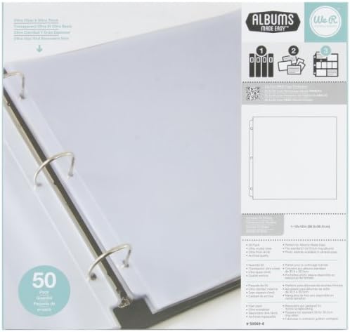 We R Memory Keepers Ring Page Protectors, 12 by 12-Inch, 50-Pack