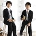 嬉しいネクタイ2本付き♪シルバーベストの黒ドレススーツ6点セット【結婚式 発表会】