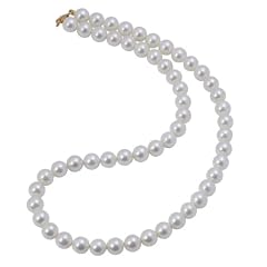 Bella Donna Damen-Collier Muschelkerne 333 Gelbgold Muschelkern-Kugeln 8 mm wei� 45 cm 656246