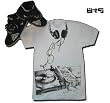 8&9 "GET BUSY" Printed Men's T-shirt By EIGHT & NINE DESIGNS White/Black Pen Colorway 8&9 Dj Tee