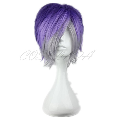Cosplay Wigs Diabolik Lovers Sakamaki Kanato Short Party Hair Gradient Purple