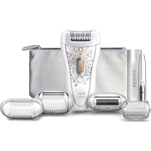 Philips HP6576 Satin Perfect Body And Face Rechargeable Epilator with Luxury bag - Light Tweezers And Three Attachment Heads