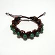 Hand-knotted Vintage Jade Bead Band Bracelet - Adjustable Cord