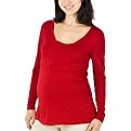Liz Lange&reg; Long Sleeve Twisted Scoop Neck Tee - Red