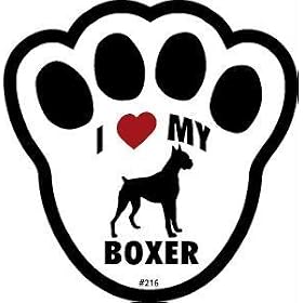 Boxer Dog Pawprint Window Decal w/Suction Cup