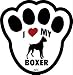 Boxer Dog Pawprint Window Decal w/Suction Cup
