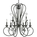 Thomas Lighting M2082-63 Ashley Nine-Light Chandelier - Painted Bronze - 29-Inch W by 32-Inch H