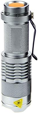 BlackShark® 5 Watt Q5 Mini LED Flashlight;Torch Adjustable Focus Light Lamp (Silver)