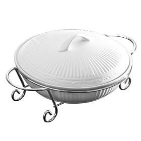 International Silver Round Covered Casserole with Stainless-Steel Rack by International Silver