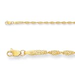 10 Inches Ankle Bracelet in 14k Yellow Gold LIFETIME WARRANTY