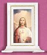 Pearl White Picture Shrine - Sacred Heart of Jesus - 5 Pack
