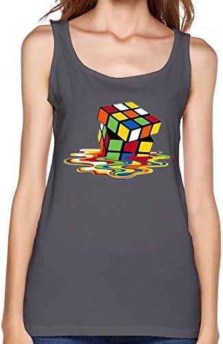 YILAI Women's Melting Rubik's Cube Tank Top DeepHeather L