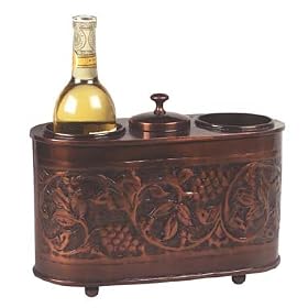 Embossed copper GRAPES 2 bottle WINE CHILLER cooler by Old Dutch