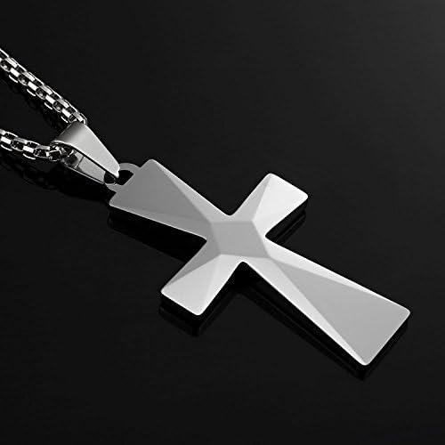 GreatMate Jewelry Unique Cremation Memorial Jewelry Cross Mens Pendant Chain