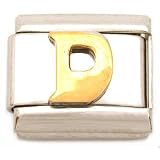"D" Italian Charm Gold Plated 9mm