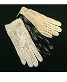 Stretch Nylon Lace Elastic Wrist Shortie, extra sheer & delicate with elastic at the wrist Bridal Wedding Formal Prom Gloves