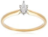 10k Yellow Gold Marquise Cut Solitaire Diamond Engagement Ring (1/10 ct, J-K Color, I2-I3 Clarity), Size 7