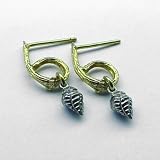 Petite Twig Earrings w / White Gold buds & diamonds - B0000EWQW6