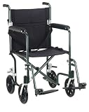 Drive Medical FW17BL Fly-Weight Deluxe Aluminum Transport Chair 17 Inch Blue