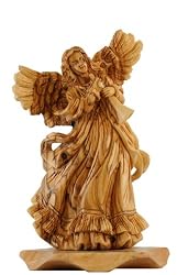 Angel with horn olive wood Statue - Museum quality ( 12 inches high )