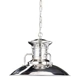 Hanging Light Fixture In Brushed Nickel Finish - 1 Bulb