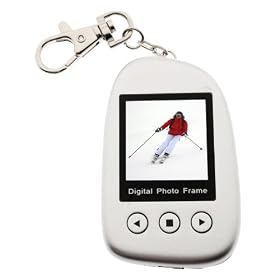 7dayshop "Pebble" TFT Digital Photo Frame - 1.5" Keyring Version - Silver